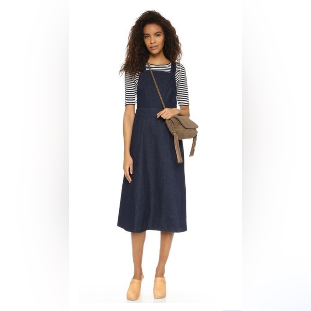 Free People Indigo Denim Apron Dress